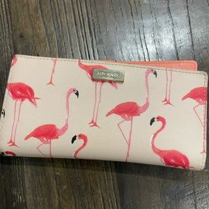 Kate spade large wallet, flamingo